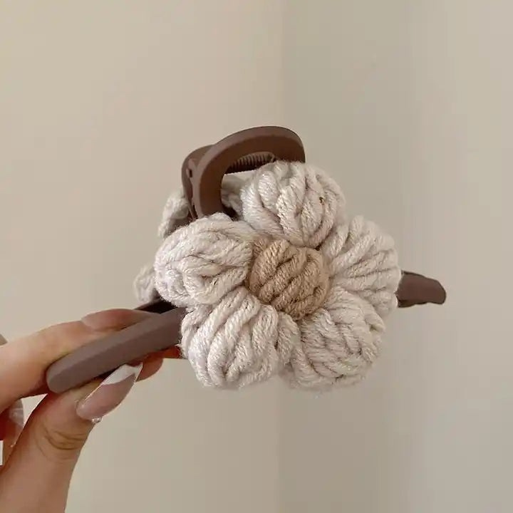 Set of 2 Arizona Winter Bloom Wool Claw Clips