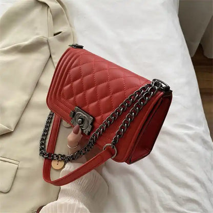 Chic Chain Lock One-Shoulder Small Bag