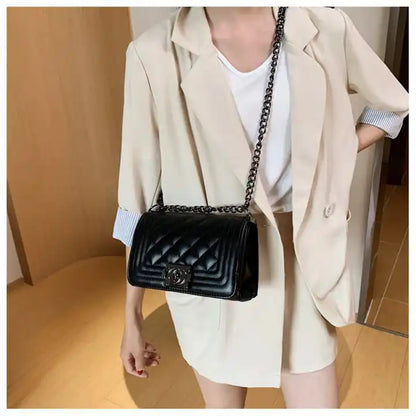 Chic Chain Lock One-Shoulder Small Bag